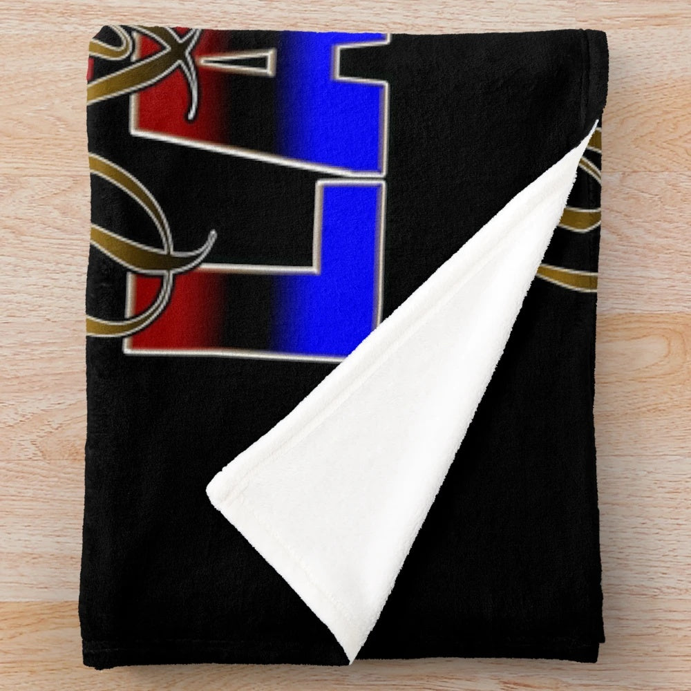 Plush blanket with Kyle Larson's Yung Money design