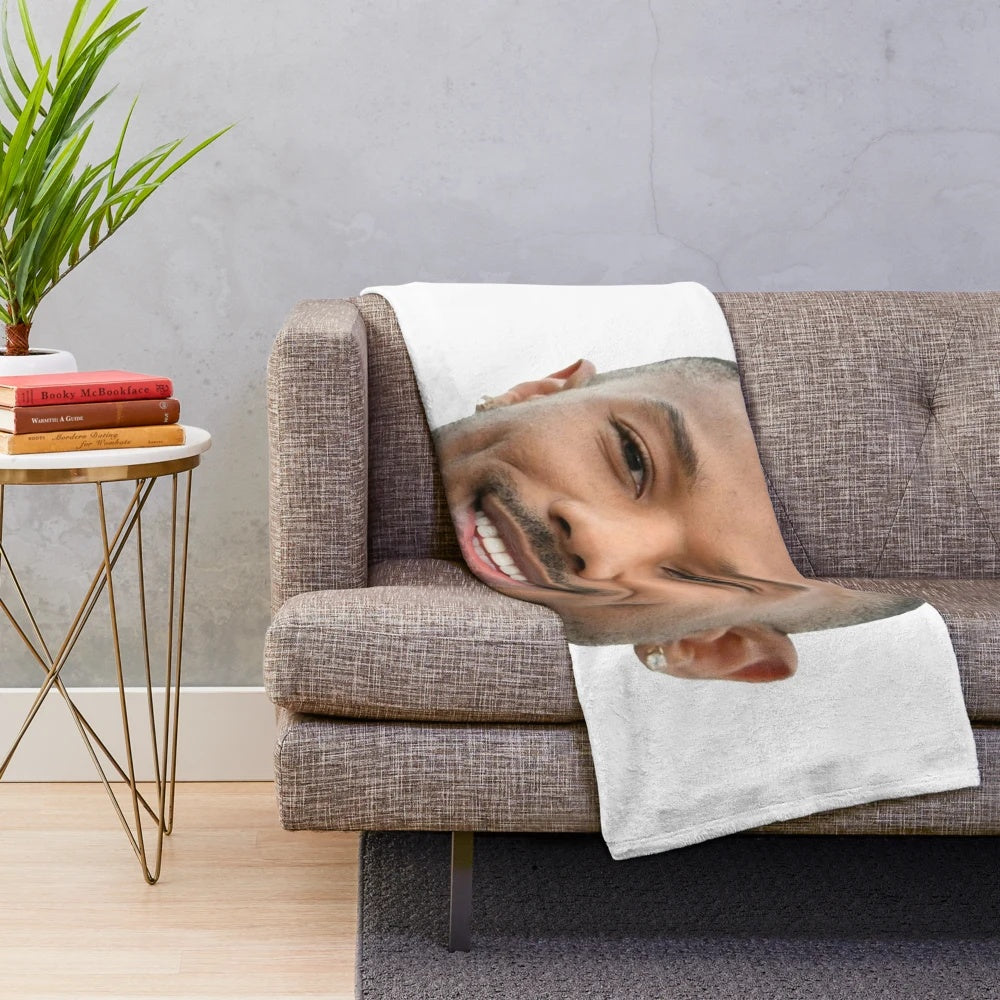 Plush blanket with Michael B. Jordan inspired design