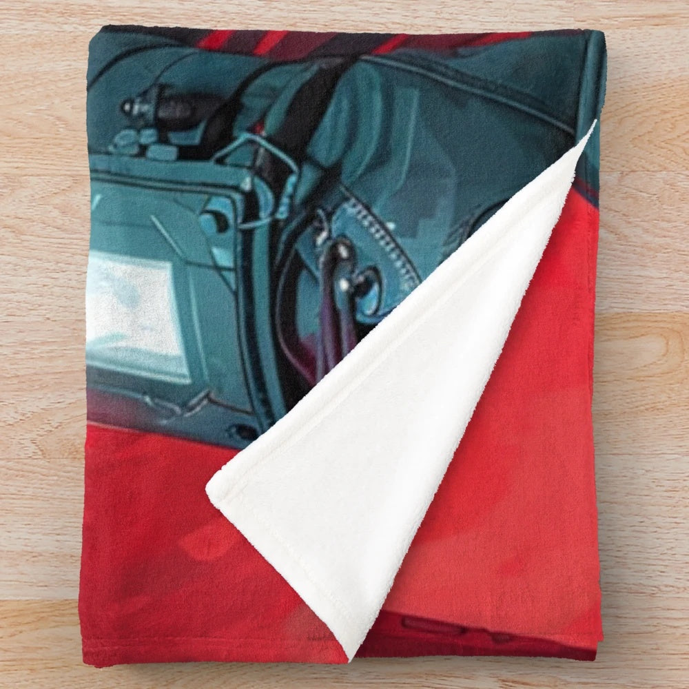 Plush blanket with vibrant moorish-inspired graphic design