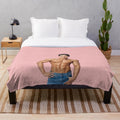 Plush blanket featuring image of muscular Korean idol Wonho