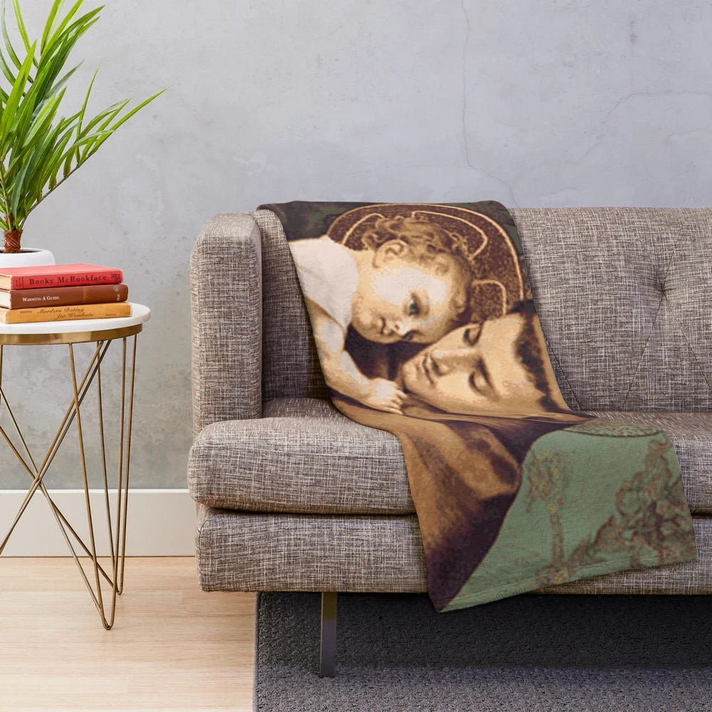 Plush blanket with image of St. Anthony of Padua, a beloved Catholic saint