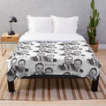Plush blanket featuring a portrait of the Ant and Dec comedy duo in black and white pencil art