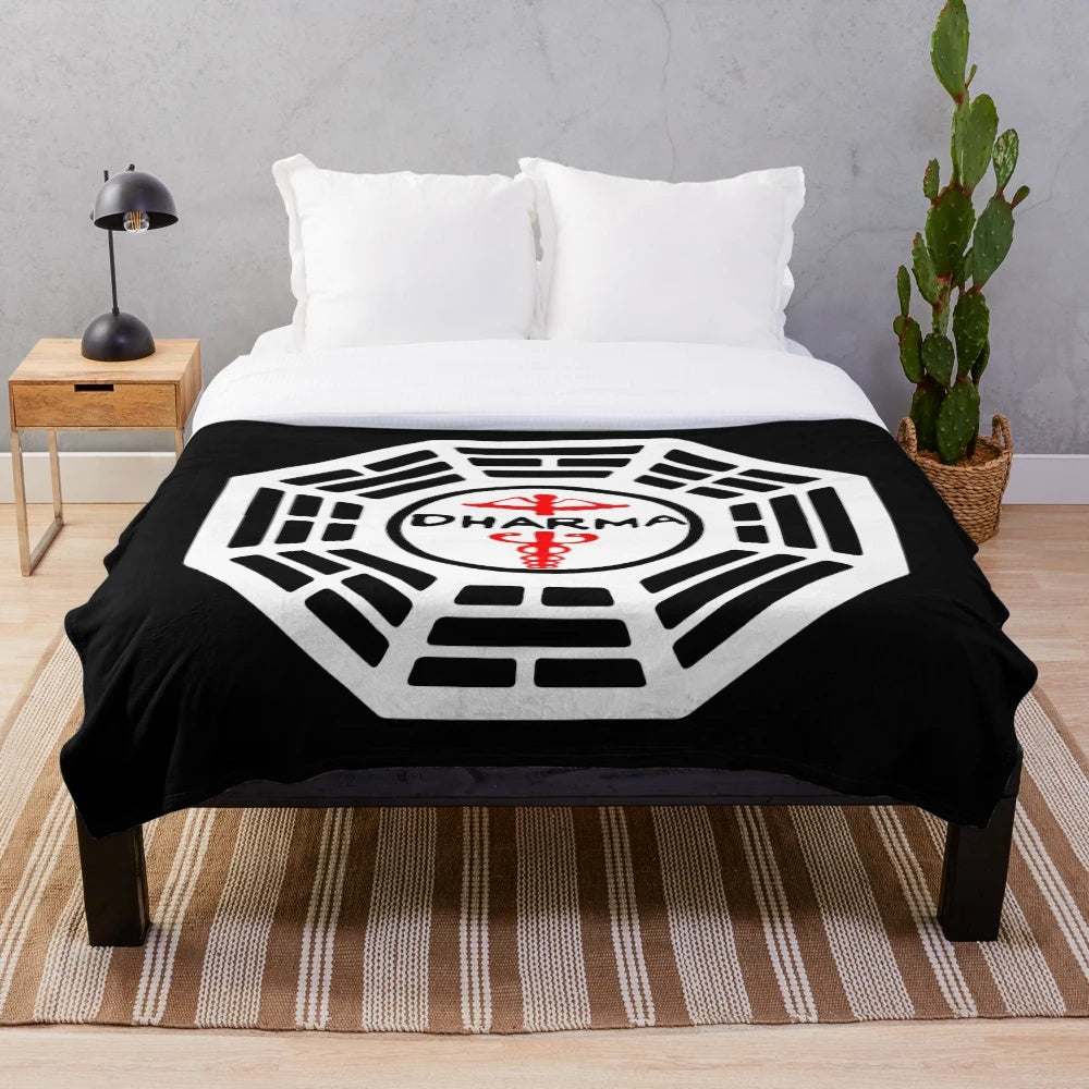 Plush blanket with the Dharma Initiative logo from the TV show Lost