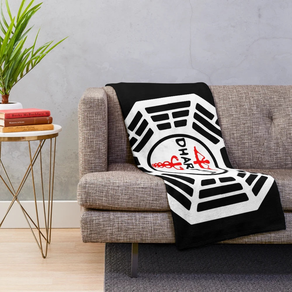 Plush blanket with the Dharma Initiative logo from the TV show Lost