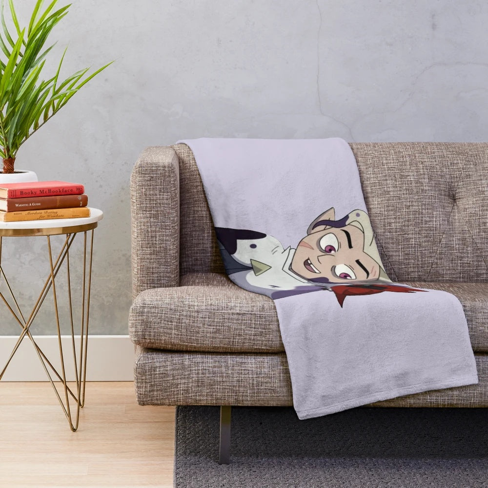 Plush blanket depicting The Golden Guard and his palisman from the popular Disney+ series The Owl House