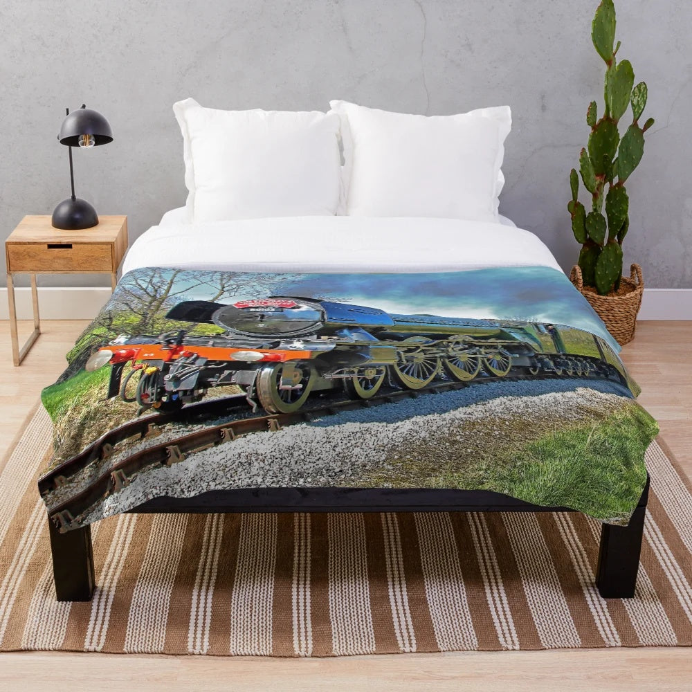 Plush blanket with image of the heritage steam engine 60103