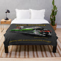 Plush blanket with illustration of the legendary steam train, The Flying Scotsman, crossing the Forth Bridge in Scotland