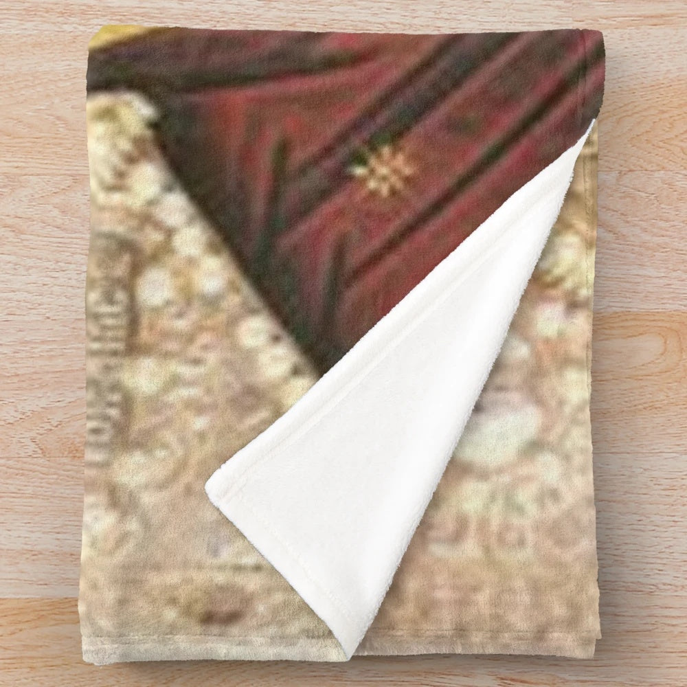 Virgin Mary and Baby Jesus Plush Blanket with the Iveron Theotokos Iconography