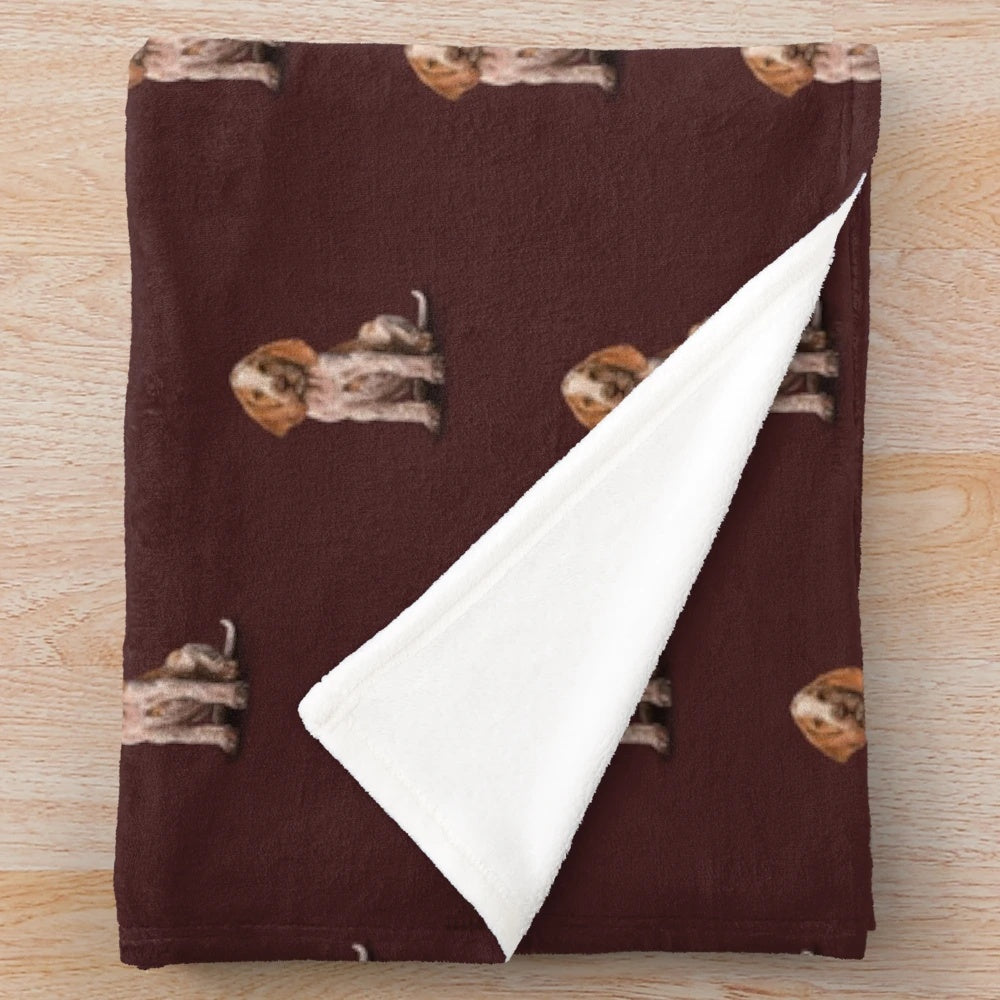 Plush blanket with the Bracco Italiano dog breed design