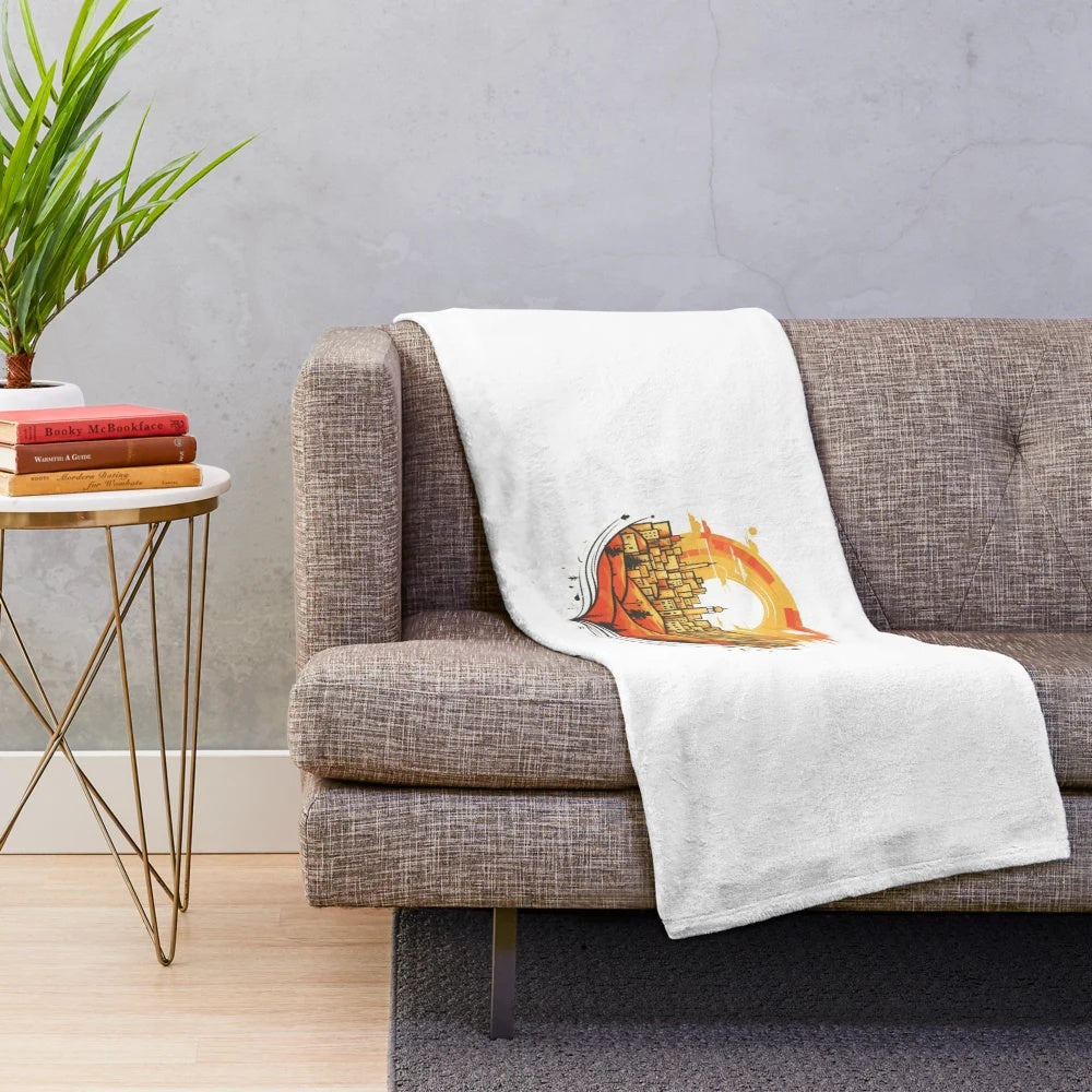 Plush blanket with the Palestine flag design