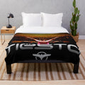 Plush blanket with Tiesto's image and branding