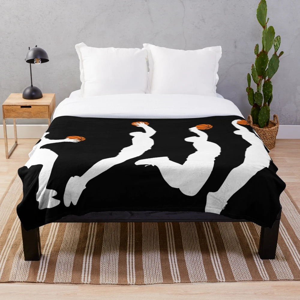 Basketball-themed plush blanket for fans and players