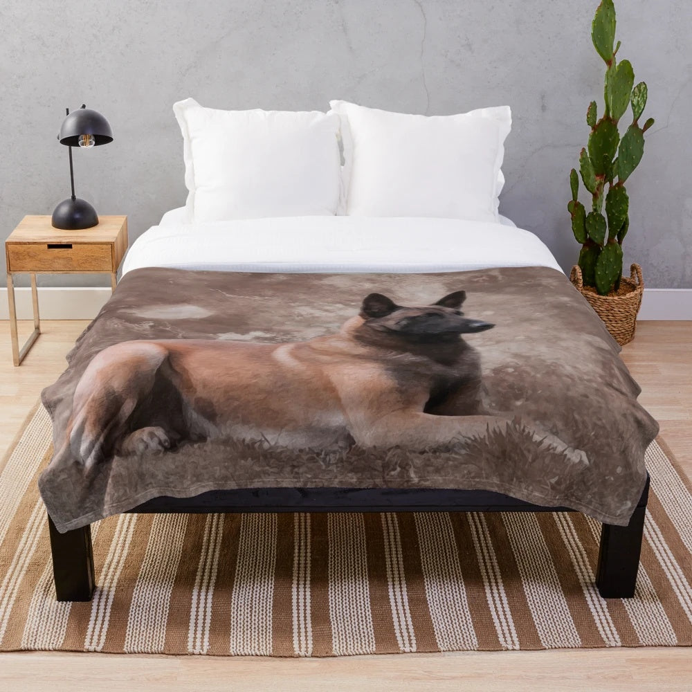 Belgian Malinois Shepherd Dog Plush Blanket