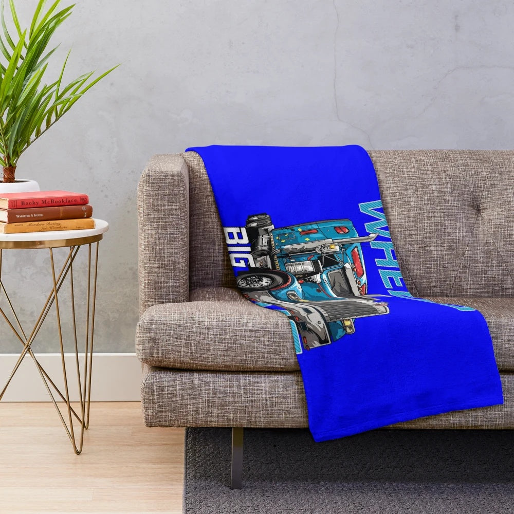 Plush blanket featuring a big rig truck and the text "Occupation Truck Driver Big Rig Trucker Big Wheels Big Dream