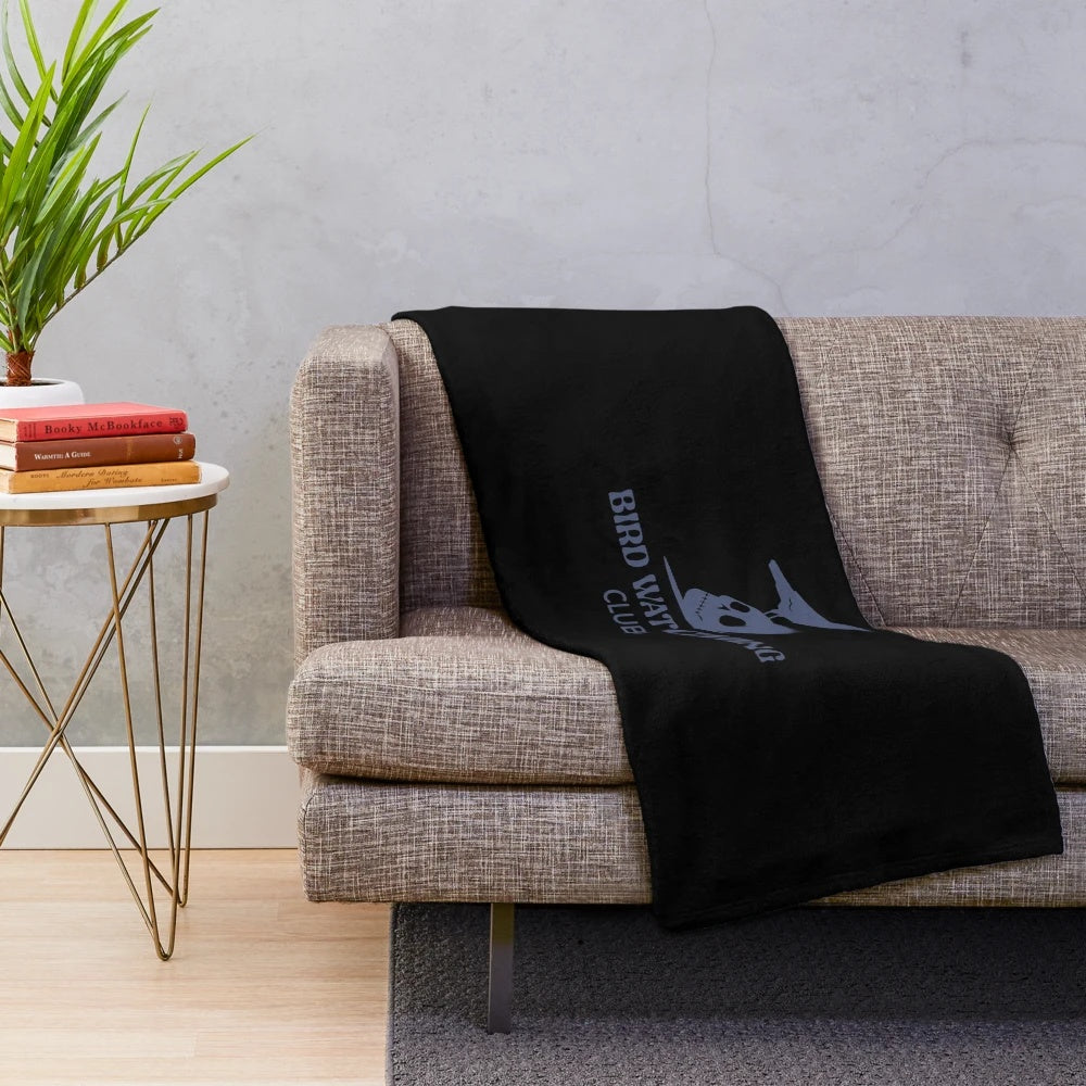 Plush blanket with "Easily Distracted by Birds" design for bird watching enthusiasts