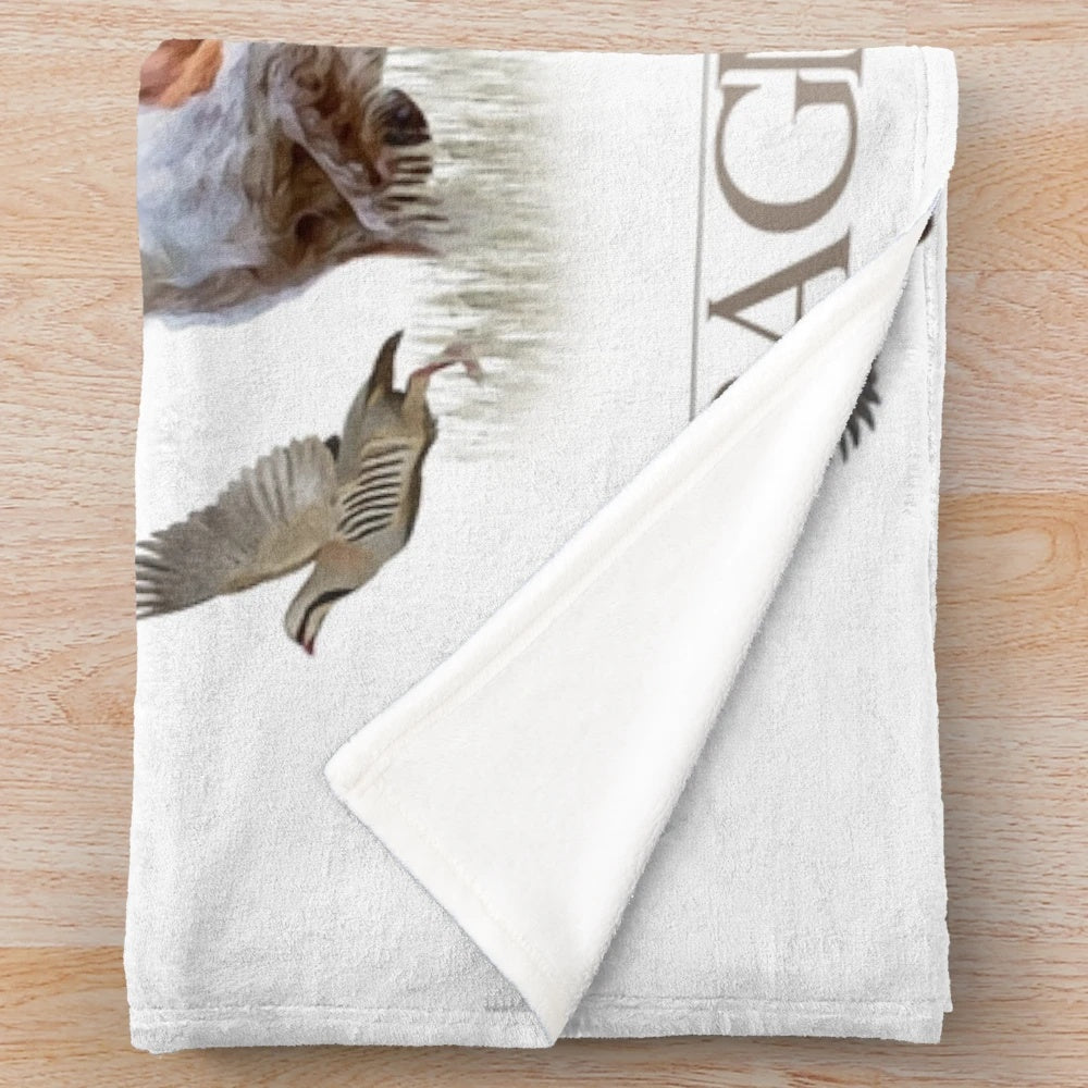 Plush Blanket with Brittany Spaniel Hunting Dog Design