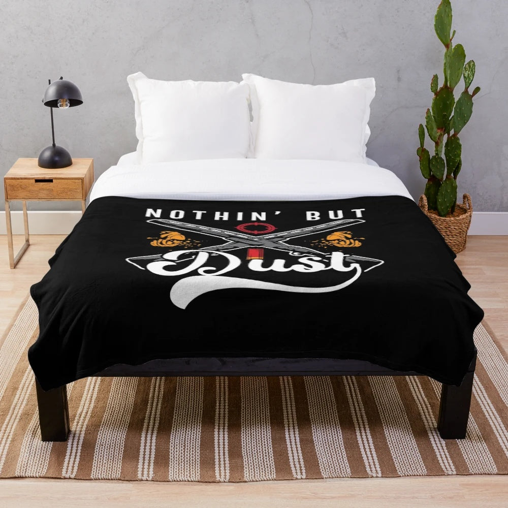 Clay shooting-themed plush blanket with a vintage, retro design