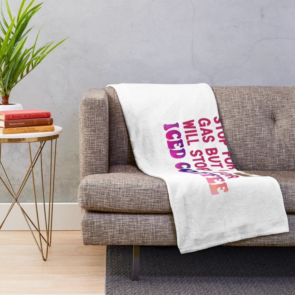 Iced coffee plush blanket for professionals and coffee enthusiasts