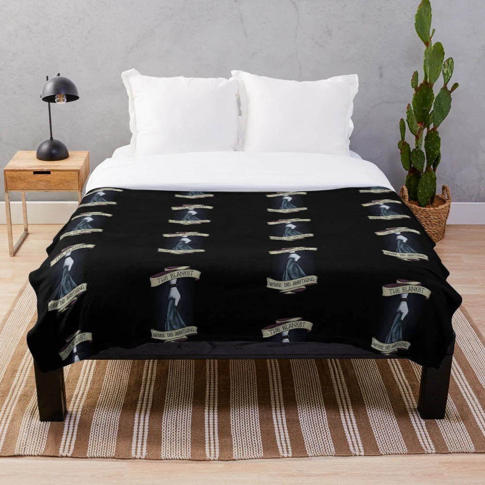 Cozy plush blanket with a dark fiction and horror theme