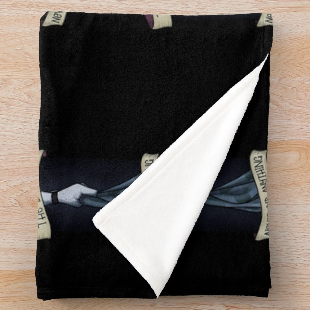 Cozy plush blanket with a dark fiction and horror theme