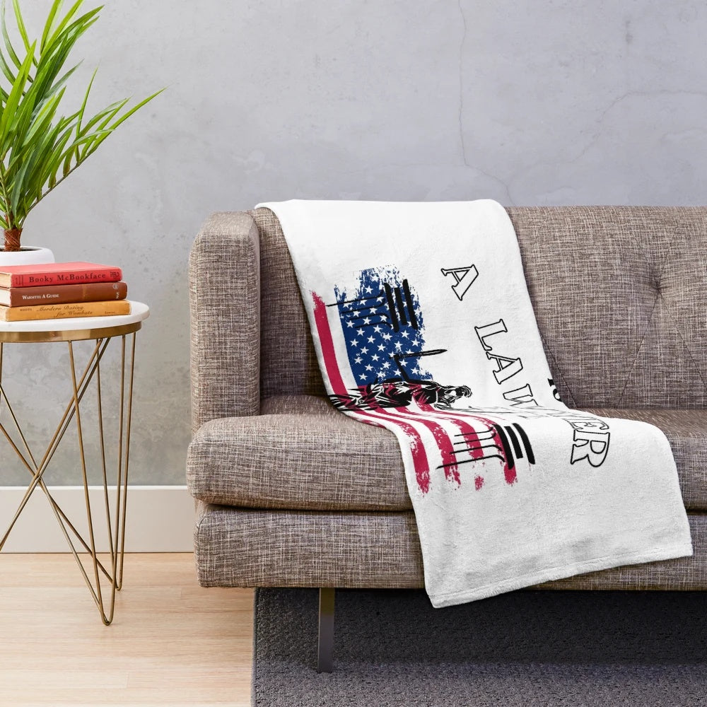 Plush blanket featuring the text "My daughter is a lawyer