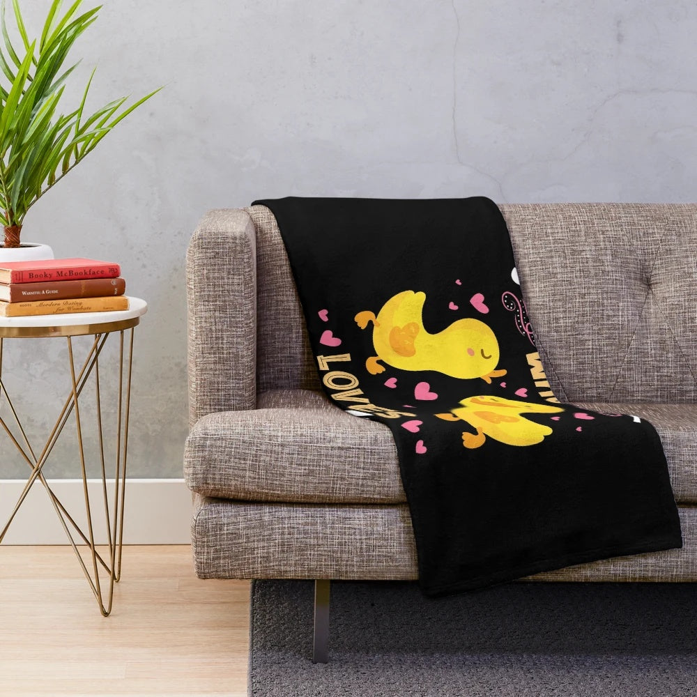 Soft and cozy plush blanket featuring a "Just a Girl who Loves Ducks" design for duck enthusiasts