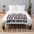 Plush blanket featuring funny engineering and math-related sayings