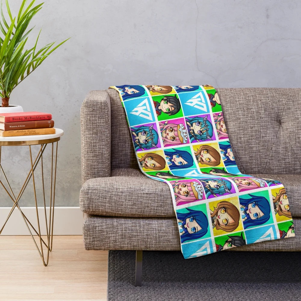 Soft and cozy plush blanket with cartoon designs
