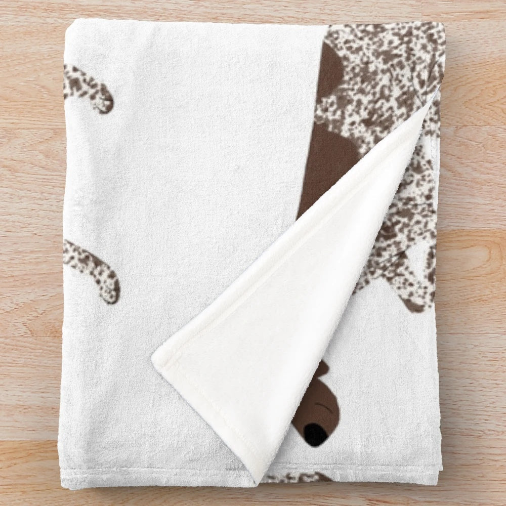 Cozy plush blanket featuring a liver heavy ticked German Shorthaired Pointer