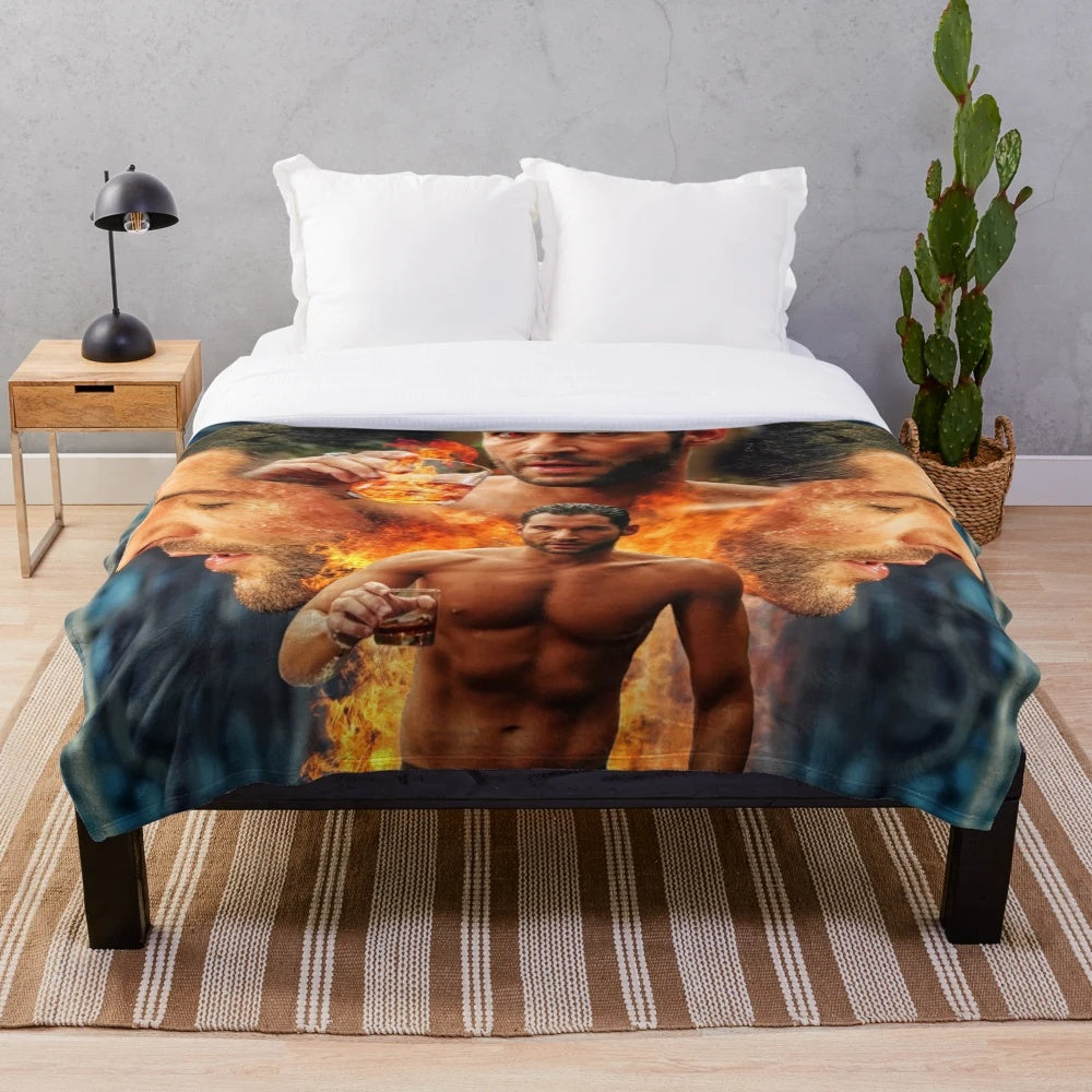 Plush blanket featuring Tom Ellis as Lucifer Morningstar