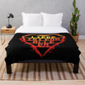 Plush blanket featuring a collage of heavy metal band logos