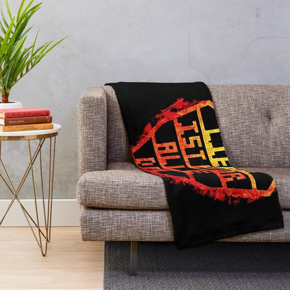 Plush blanket featuring a collage of heavy metal band logos