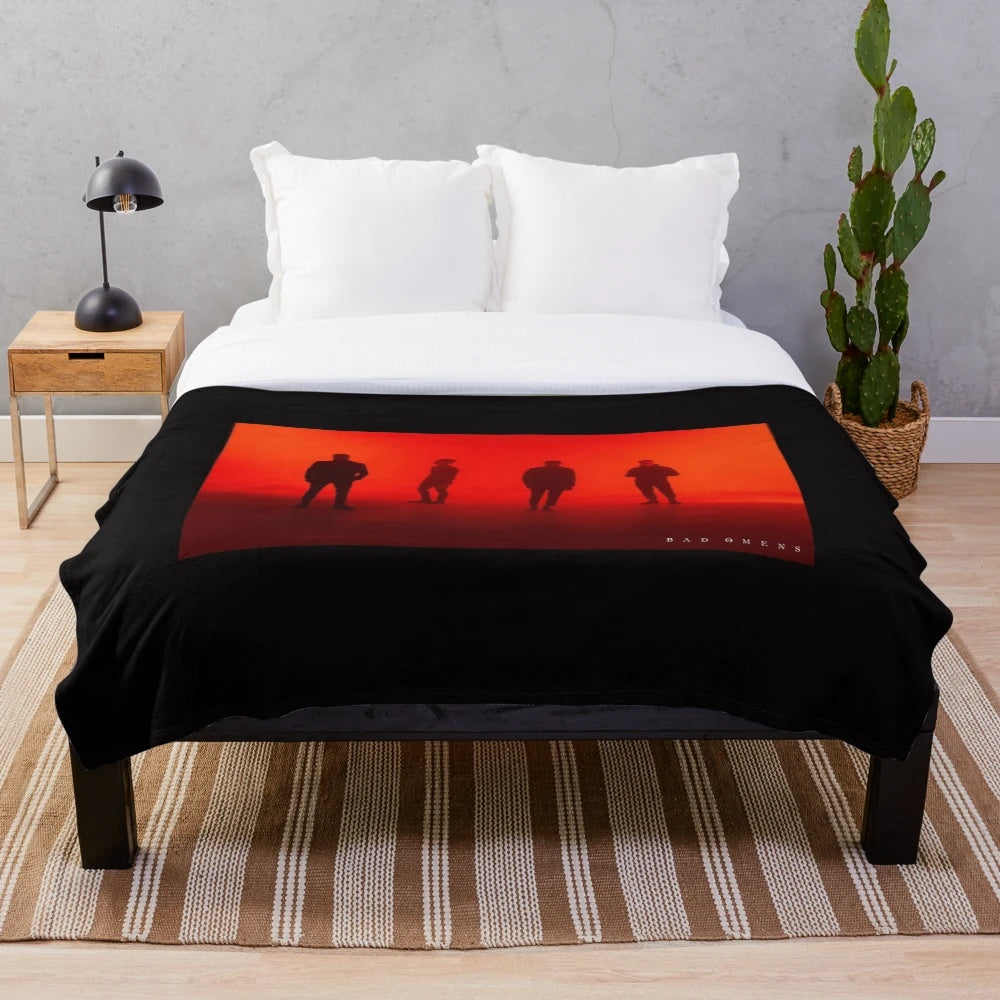 Plush blanket featuring the members of metalcore band Bad Omens
