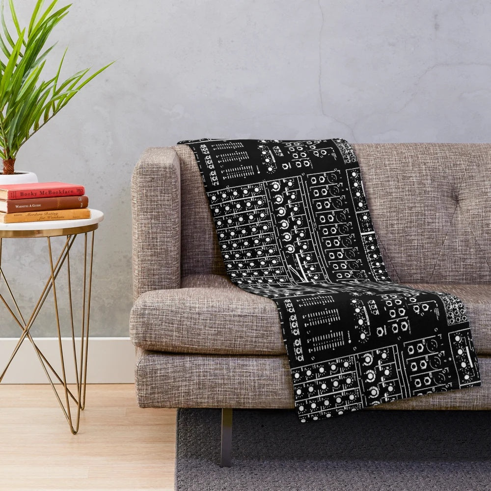 Plush blanket with music producer, audio engineer, recording studio, DJ inspired design