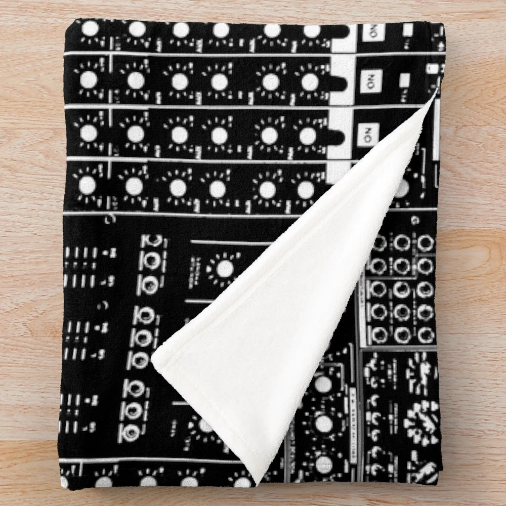 Plush blanket with music producer, audio engineer, recording studio, DJ inspired design