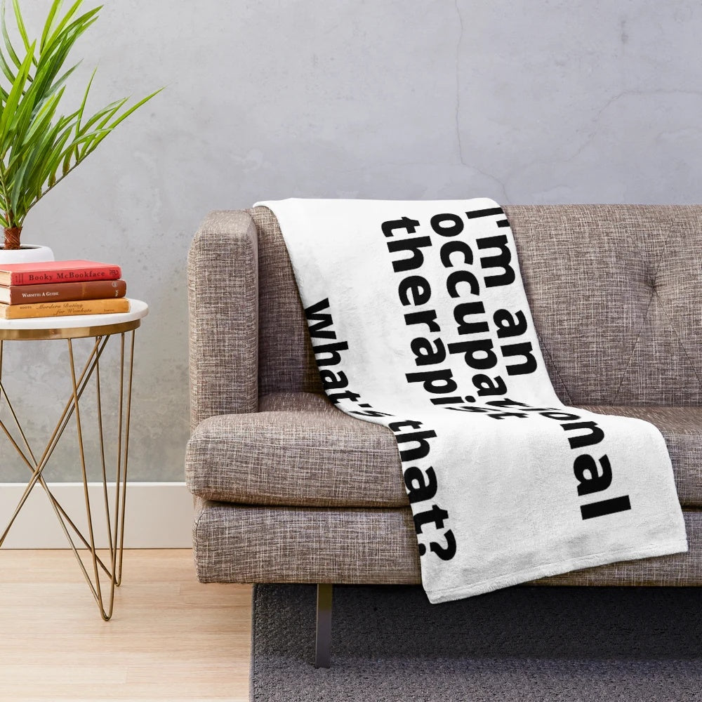 Cozy plush blanket for occupational therapists and healthcare professionals