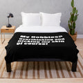 Plush blanket with the text "My hobbies overthinking and picking my skin of course