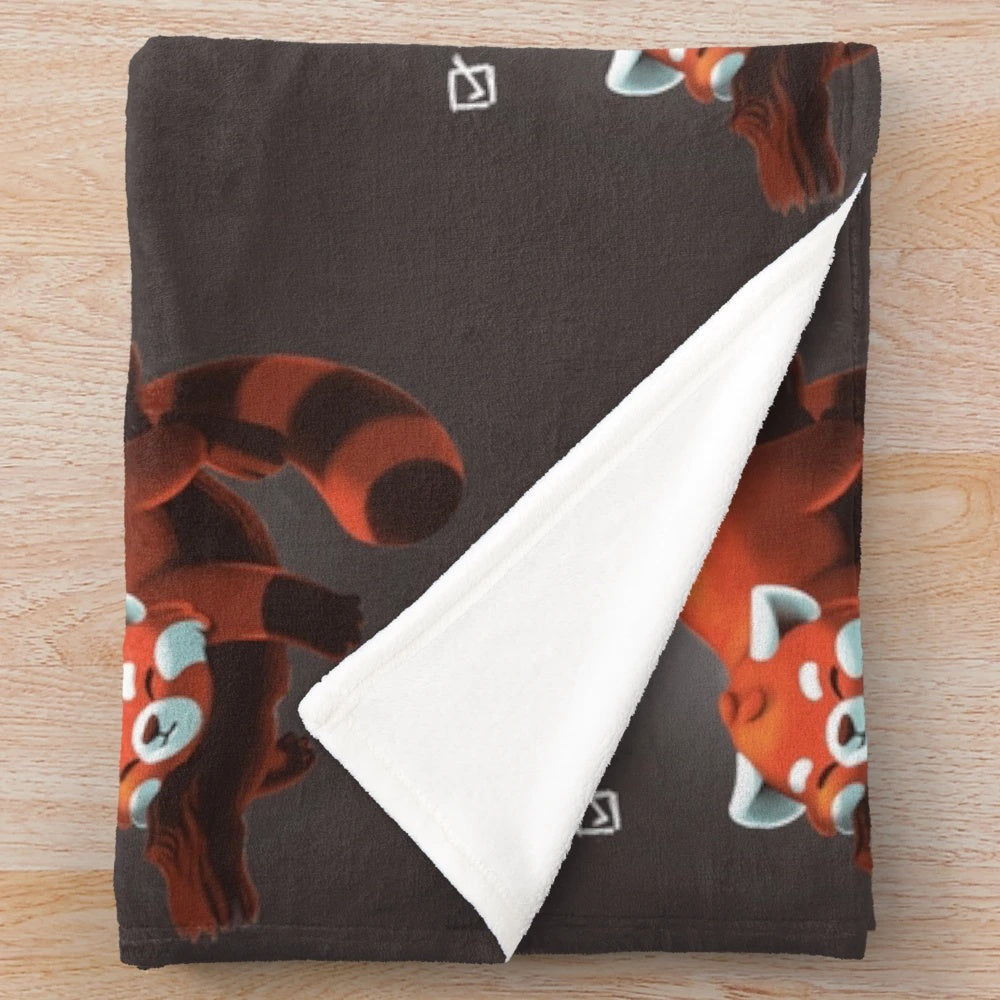Red panda design plush blanket