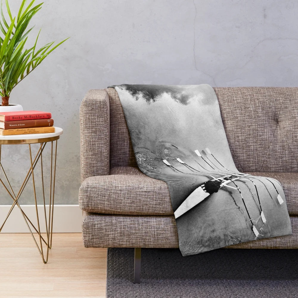Rowing enthusiasts plush blanket with focus on the journey and passion