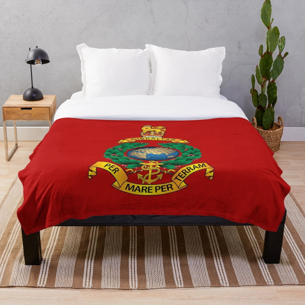 Soft, cozy plush blanket featuring the iconic Royal Marines insignia