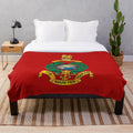Soft, cozy plush blanket featuring the iconic Royal Marines insignia