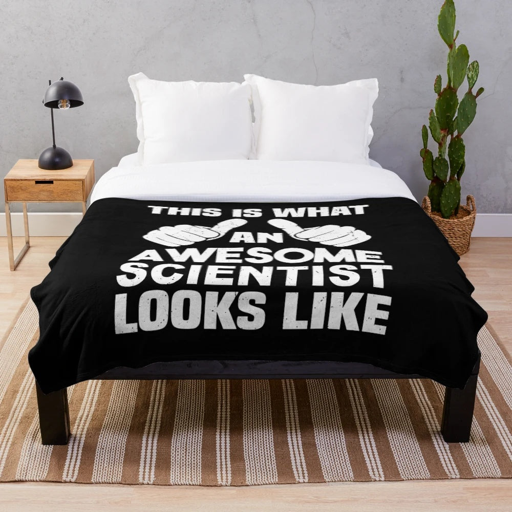 Cozy plush blanket featuring a science theme, perfect for scientist gifts and science lovers