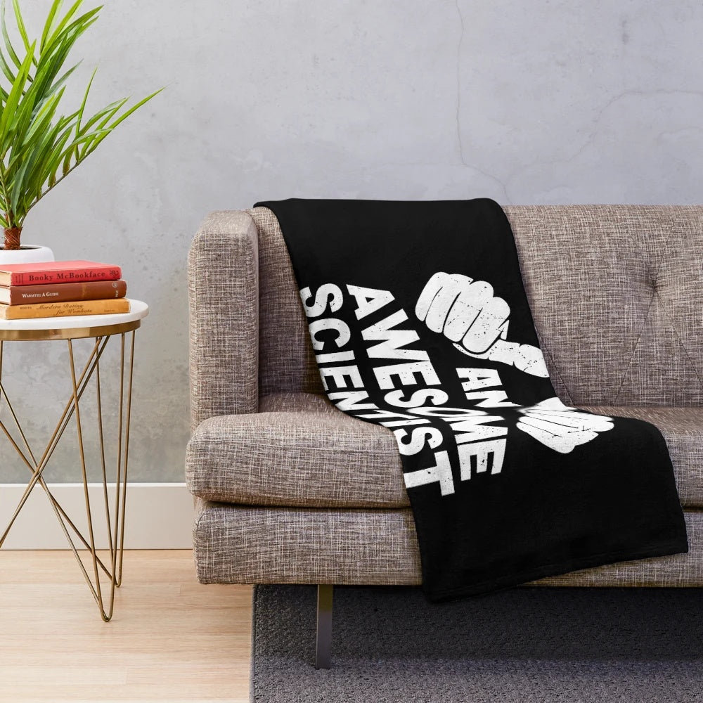 Cozy plush blanket featuring a science theme, perfect for scientist gifts and science lovers