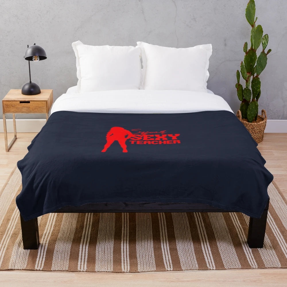Plush blanket featuring a super sexy teacher design