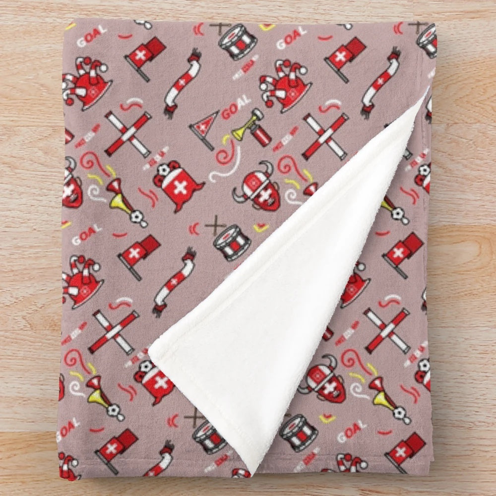 Switzerland soccer supporter plush blanket