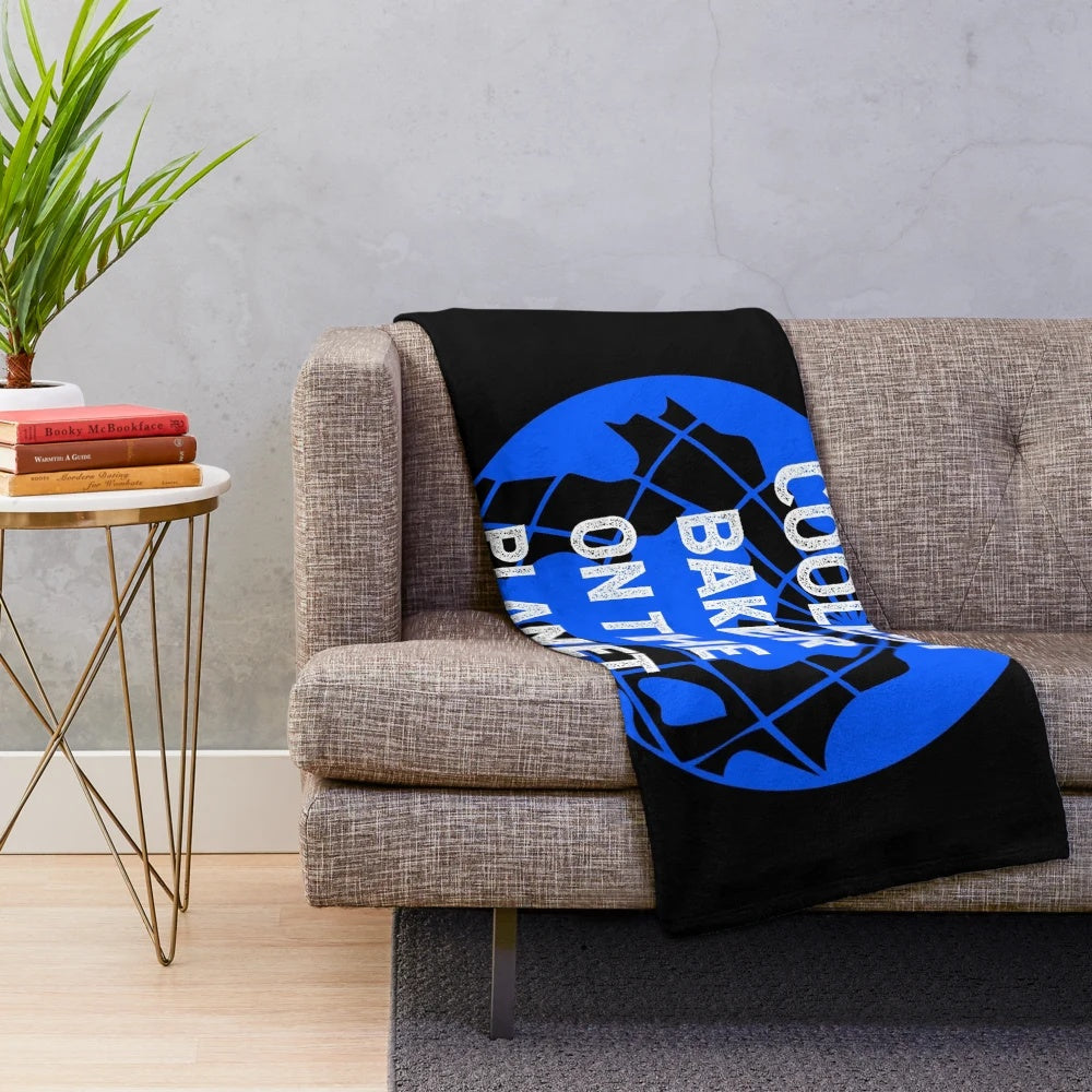 Plush blanket with image of the coolest baker on the planet Earth