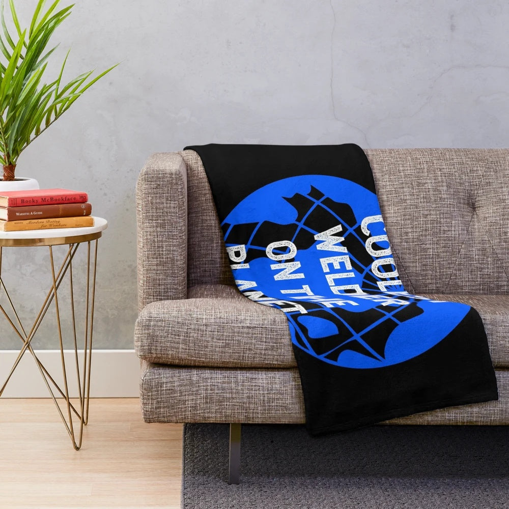 Plush blanket featuring a welder design for the coolest metalworker