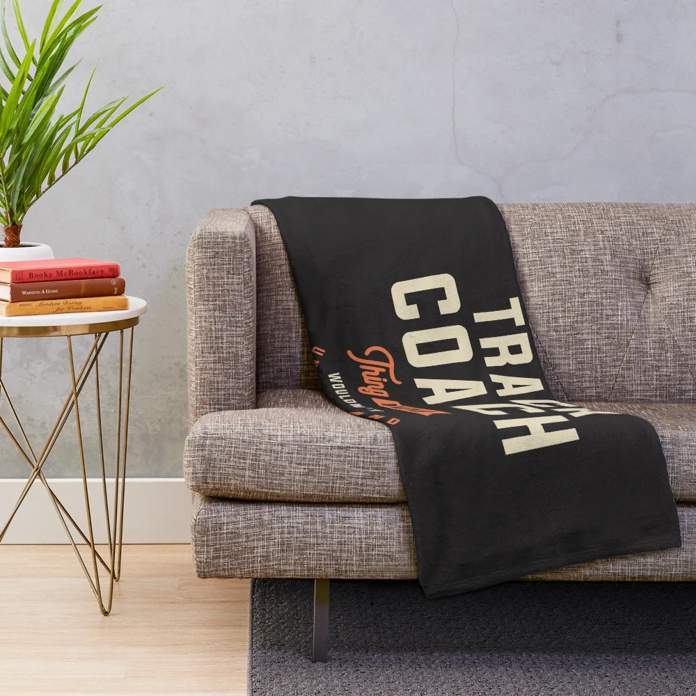 Track Coach Plush Blanket with Sports Coaching Inspiration