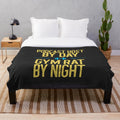 Plush blanket with podcast and crime-themed design