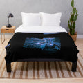Plush blanket with underwater-inspired design for cozy relaxation